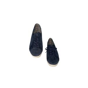 Dansko Womens Navy Blue Canvas Suede Lace Up Sneakers Low Top Shoes Size 40